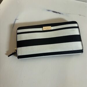 Kate Spade Striped Zip-Around Wallet